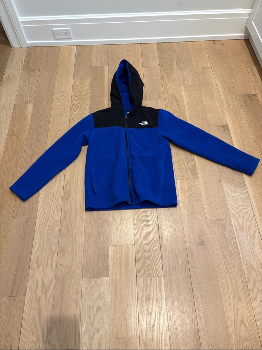 The North Face Kids Blue and Black Fleece Hoodie Jacket
